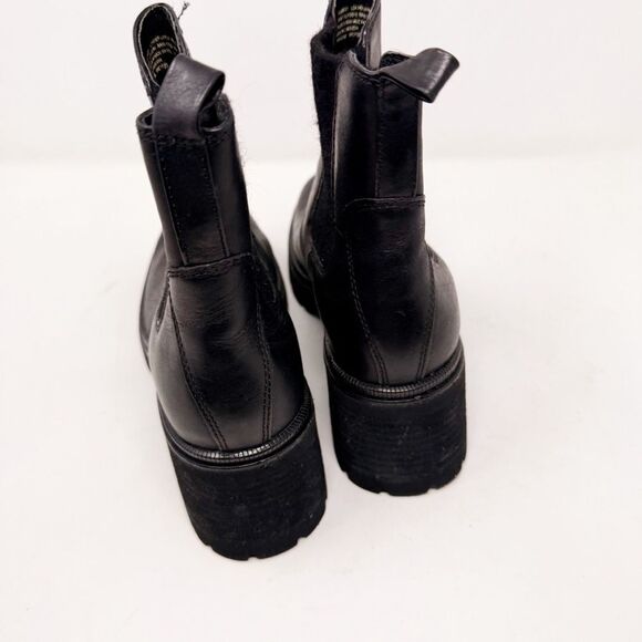 Sofft Aqua Jordie Black Leather Rabbit Fur Chelsea Slip On Boots Lug Sole 9.5 - Picture 7 of 9